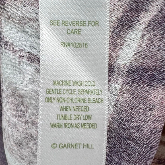 Garnet Hill Tunic Top Women 6 Purple Plaid Crepe Popover Shirt Casual Cottage - Picture 14 of 14